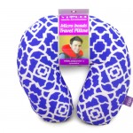 VIAGGI Microbead U Shape Travel Neck Pillow - Trellis Blue